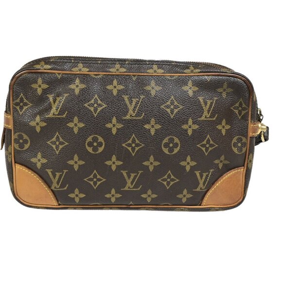 LOUIS VUITTON Marly Dragonne GM Clutch Hand Bag Monogram Brown - Picture 4 of 14